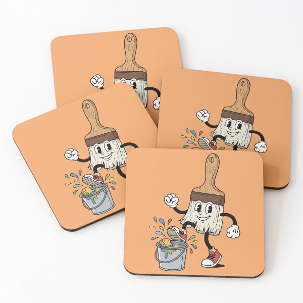 Item preview, Cheerful Two Inch Paintbrush Vintage Cartoon Mascot designed and sold by DripCultureLab.