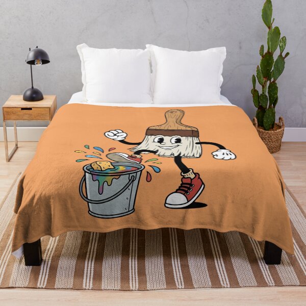 Item preview, Cheerful Two Inch Paintbrush Vintage Cartoon Mascot designed and sold by DripCultureLab.