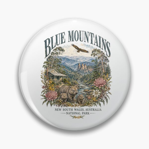 Item preview, Blue Mountains NSW Australia Art Three Sisters Wombat Family National Park Vintage designed and sold by Yellowriversss.