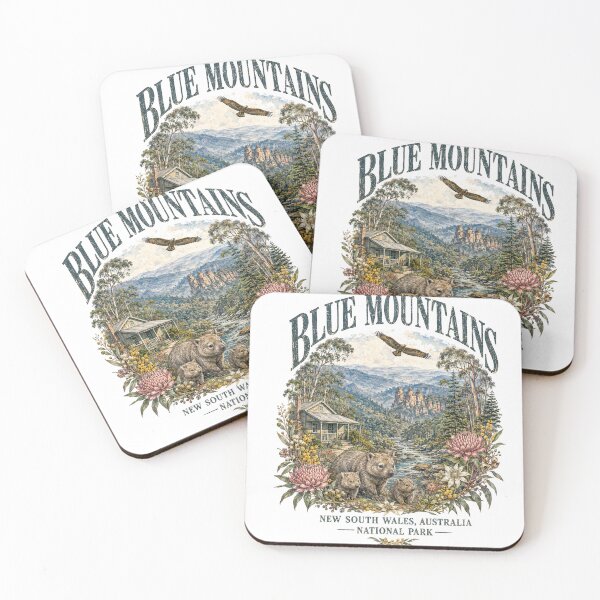 Item preview, Blue Mountains NSW Australia Art Three Sisters Wombat Family National Park Vintage designed and sold by Yellowriversss.