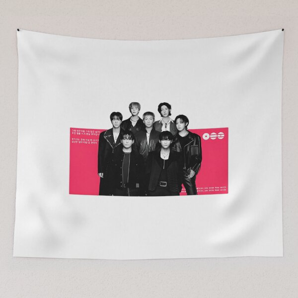 Item preview, BTS Kpop Group Photo Pink Aesthetic designed and sold by aTiredWitchArt.