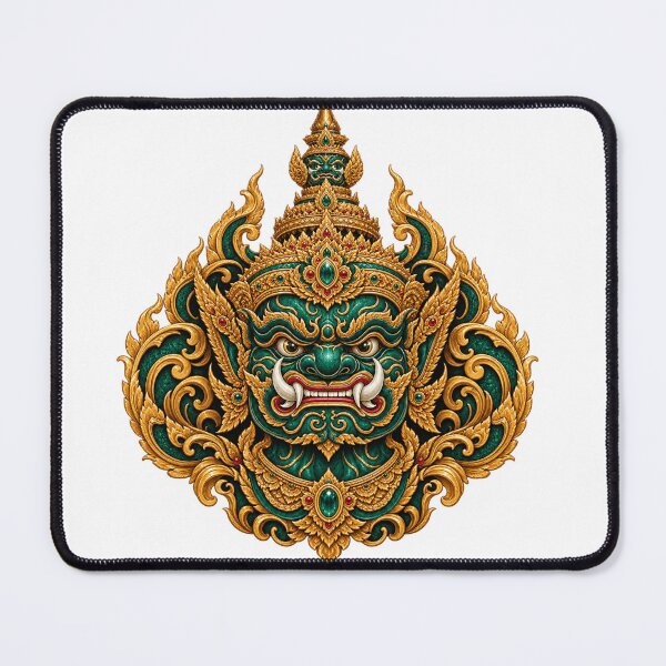 Item preview, Emerald Yaksha Thai Guardian Mask designed and sold by mamhew2456.