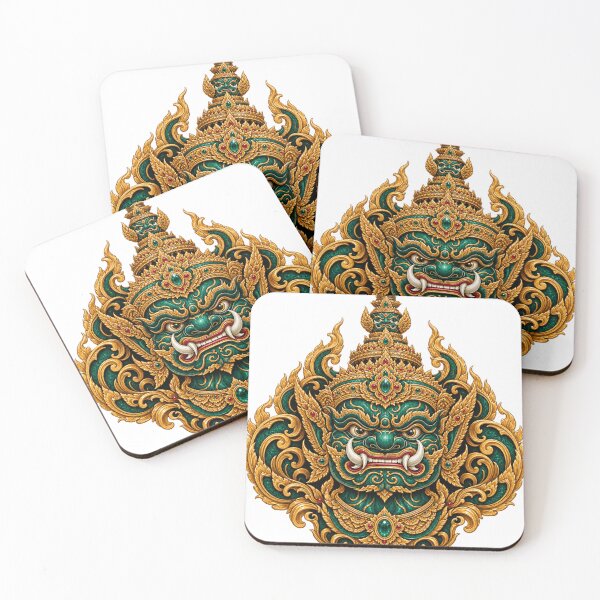Item preview, Emerald Yaksha Thai Guardian Mask designed and sold by mamhew2456.