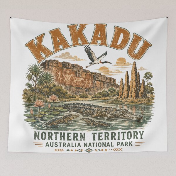 Item preview, Kakadu National Park NT Art Crocodile Rock Art Northern Territory Vintage designed and sold by Yellowriversss.