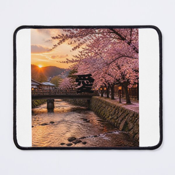 Item preview, Ai - Love | SAKURA | A row of cherry trees bathed in the setting sun | Japanese Design designed and sold by JapanMemoir.