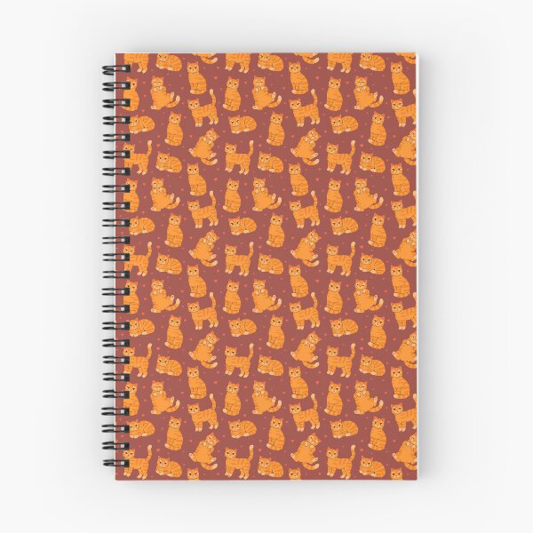 Item preview, Cartoon orange kittens with hearts on a burgundy background designed and sold by burbura.