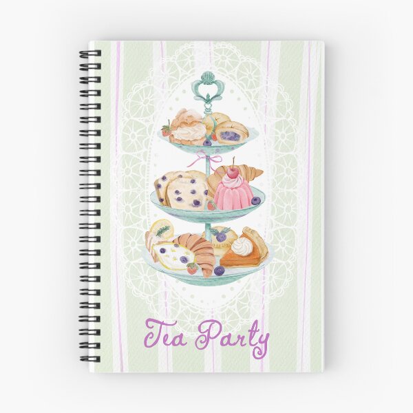 Item preview, Tea Party Greeting Card with Watercolor Pastries, Berries and Vintage Lace designed and sold by Sagi Jane Art.
