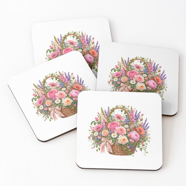 Item preview, Wicker Basket Overflowing With Spring Blooms designed and sold by AuudiVasustudio.