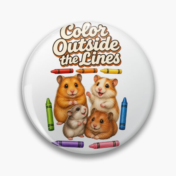 Item preview, Color Outside the Lines – Cute Hamster & 7 Crayons School Design designed and sold by Cartoon art with a purpose ❤️ Supporting Althea’s friends .