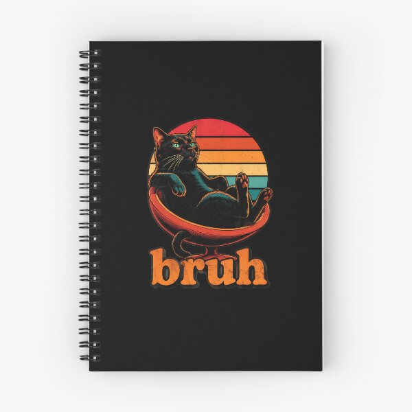 Item preview, Retro Black Cat Bruh Sunset Funny Vintage Cat Lover designed and sold by leocreatives.