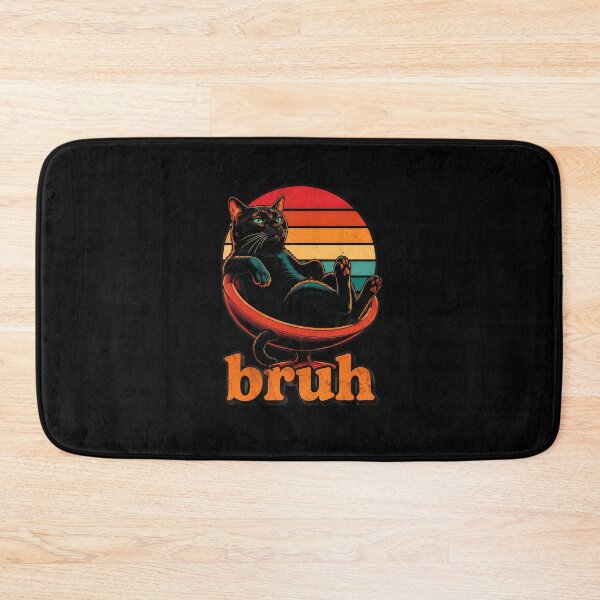 Item preview, Retro Black Cat Bruh Sunset Funny Vintage Cat Lover designed and sold by leocreatives.