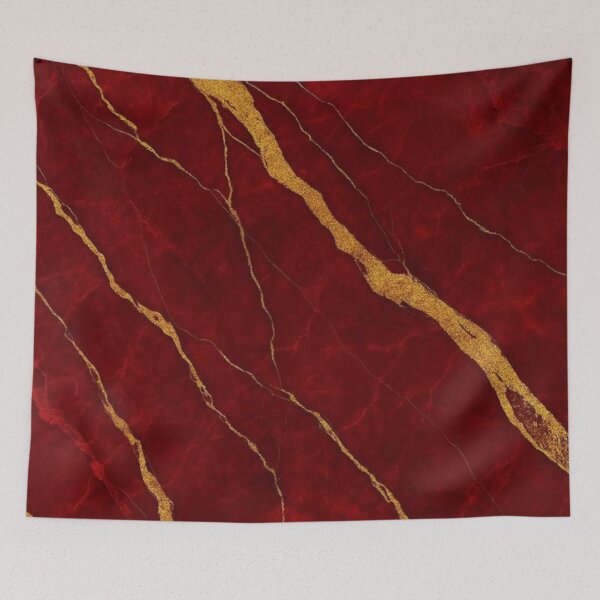 Item preview, Abstract Red and Gold Marble Design designed and sold by ZedColors.