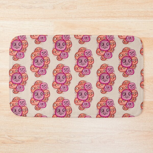 Item preview, Pastel Quirky Faces Retro Doodle Art designed and sold by lalatrash.