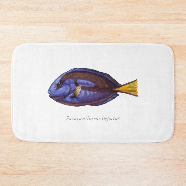 Item preview, Regal Blue Tang Fish with Scientific name - Watercolor Illustration designed and sold by AquarellChill.
