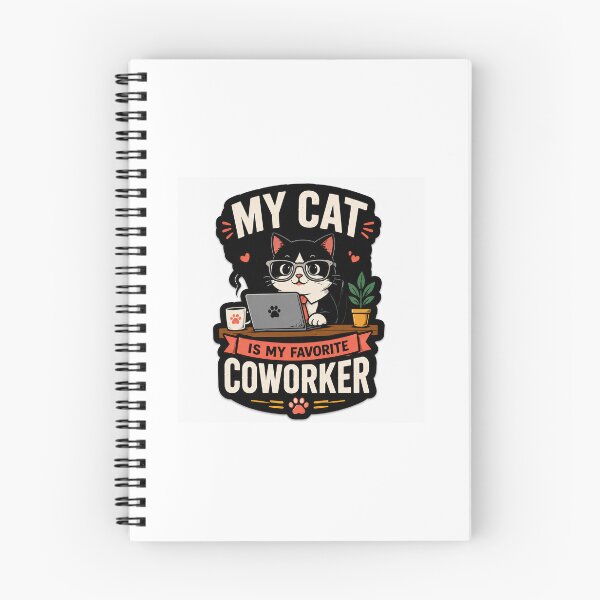 Item preview, Copy of My Cat Is My Favorite Coworker– Funny Cat Lover Sticker designed and sold by PromptVaultArt.