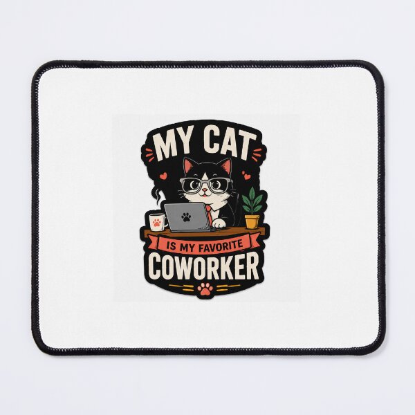 Item preview, Copy of My Cat Is My Favorite Coworker– Funny Cat Lover Sticker designed and sold by PromptVaultArt.