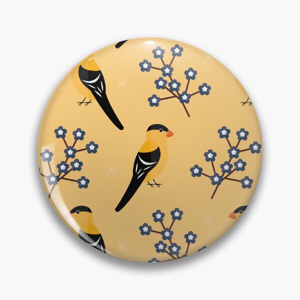 Item preview, American goldfinches on yellow designed and sold by reneesillus.