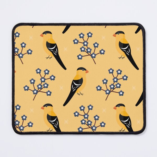 Item preview, American goldfinches on yellow designed and sold by reneesillus.