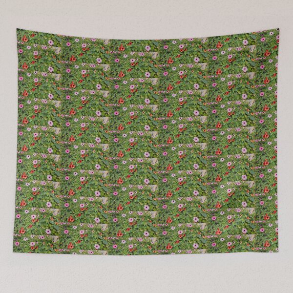 Item preview, Vibrant Black-Eyed Susan Vine - Pink and Orange Floral Carpet designed and sold by Yanshuf.