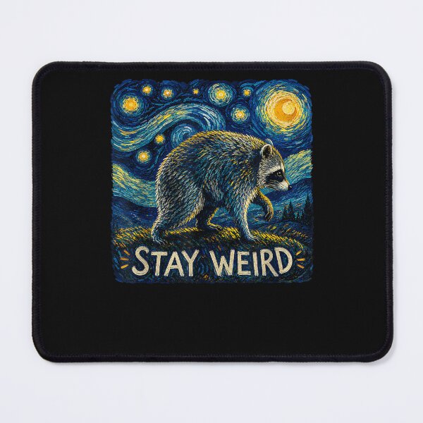 Item preview, Stay Weird Jimothy Raccoon Van Gogh designed and sold by ArtByimamS.