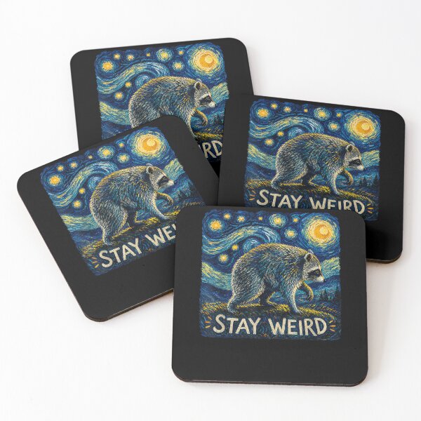 Item preview, Stay Weird Jimothy Raccoon Van Gogh  designed and sold by ArtByimamS.