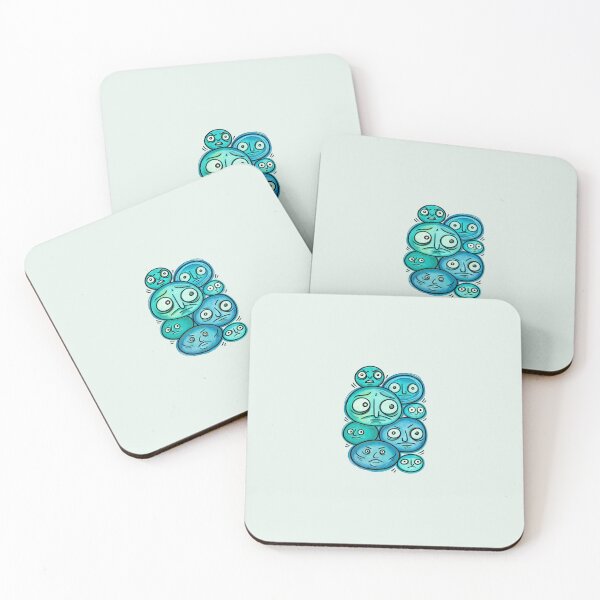 Item preview, Teal Weird Faces Retro Doodle Art designed and sold by lalatrash.