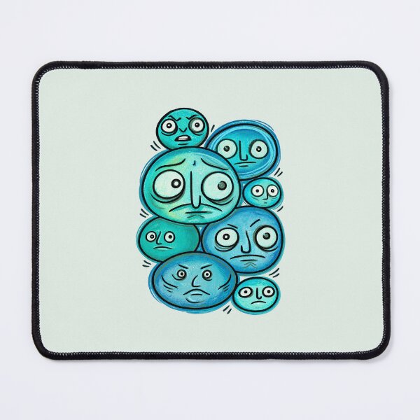 Item preview, Teal Weird Faces Retro Doodle Art designed and sold by lalatrash.