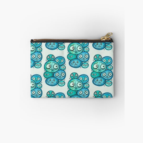 Item preview, Teal Weird Faces Retro Doodle Art designed and sold by lalatrash.