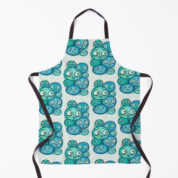 Item preview, Teal Weird Faces Retro Doodle Art designed and sold by lalatrash.