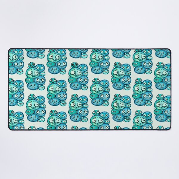 Item preview, Teal Weird Faces Retro Doodle Art designed and sold by lalatrash.