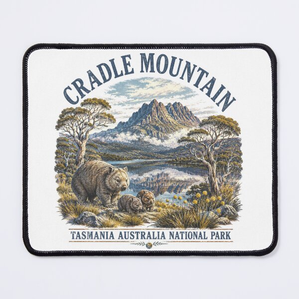 Item preview, Cradle Mountain Tasmania National Park Art Wombat Family Dove Lake Vintage designed and sold by Yellowriversss.