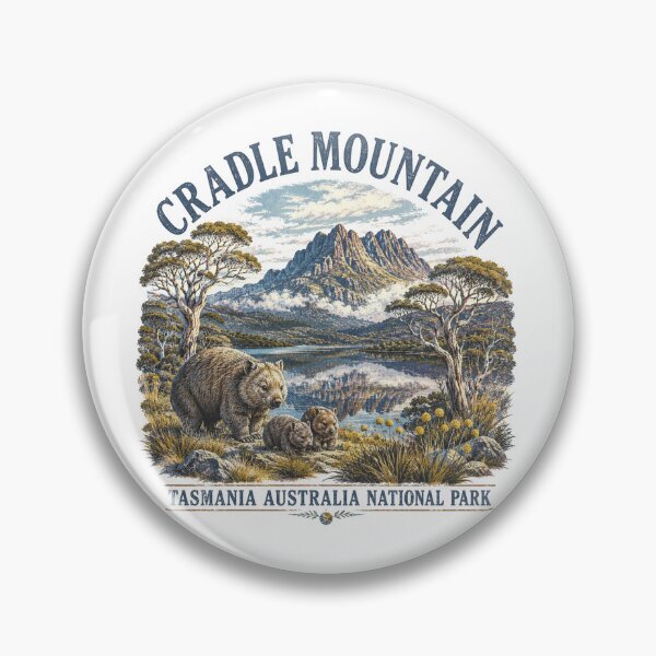 Item preview, Cradle Mountain Tasmania National Park Art Wombat Family Dove Lake Vintage designed and sold by Yellowriversss.