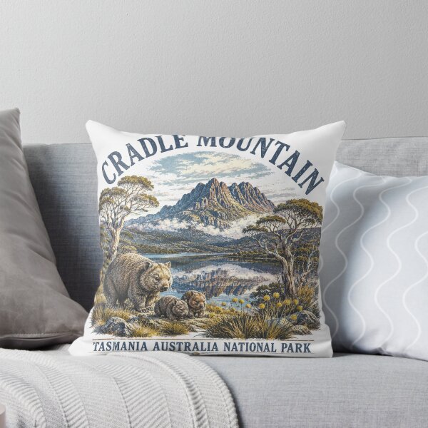 Item preview, Cradle Mountain Tasmania National Park Art Wombat Family Dove Lake Vintage designed and sold by Yellowriversss.