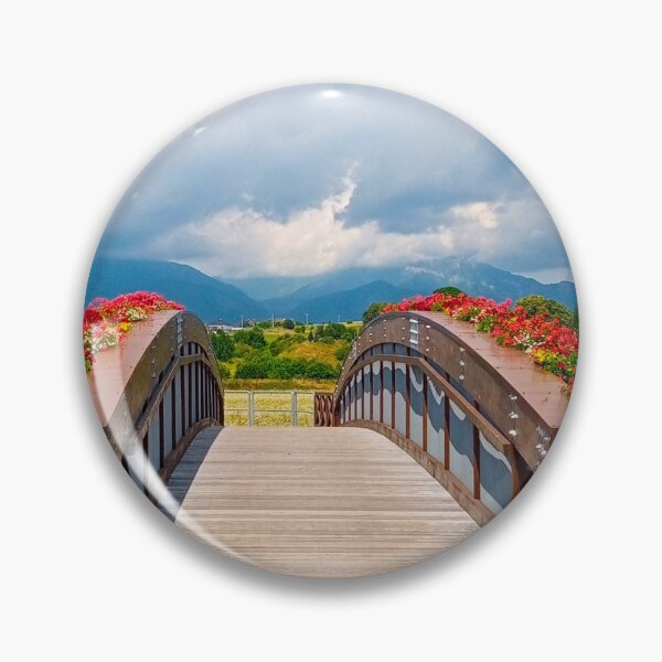 Item preview, Floral Wooden Bridge and Mountain Landscape designed and sold by Rogi74.