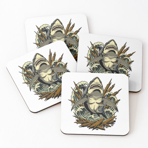 Item preview, Predator Shark Breaking Waves Artwork designed and sold by Romgora.