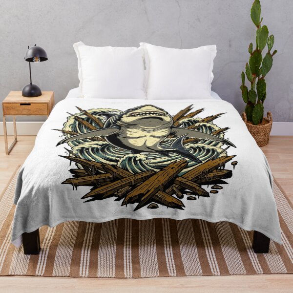 Item preview, Predator Shark Breaking Waves Artwork designed and sold by Romgora.