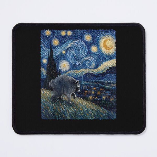 Item preview, Jimothy Raccoon Starry Night Van Gogh Art Seattle Meme designed and sold by ArtByimamS.