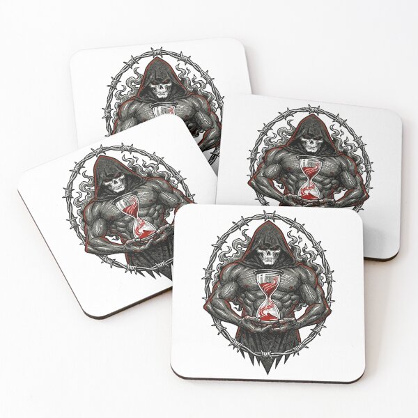 Item preview, Dark Reaper Skull Hourglass Barbed Wire Art designed and sold by Romgora.