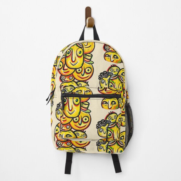 Item preview, Yellow Weird Faces Abstract Doodle Art designed and sold by lalatrash.