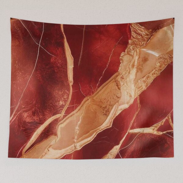 Item preview, Abstract Red and Gold Marble Design designed and sold by ZedColors.