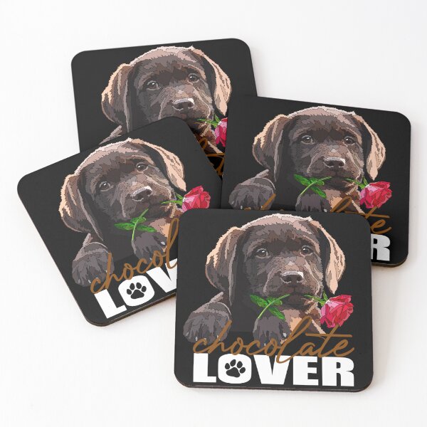 Item preview, Chocolate Lab Lover With Rose Puppy designed and sold by Just-Arts-4U.