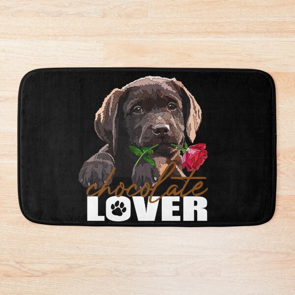 Item preview, Chocolate Lab Lover With Rose Puppy designed and sold by Just-Arts-4U.