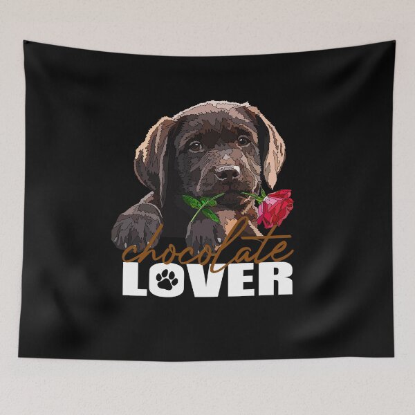 Item preview, Chocolate Lab Lover With Rose Puppy designed and sold by Just-Arts-4U.