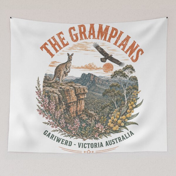 Item preview, The Grampians Gariwerd Victoria Art Kangaroo Cliff National Park Vintage designed and sold by Yellowriversss.
