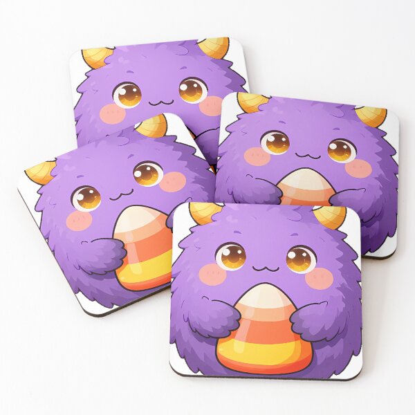 Item preview, Cute Fluffy Violet Monster with Candy Corn Icon designed and sold by pumsquare.