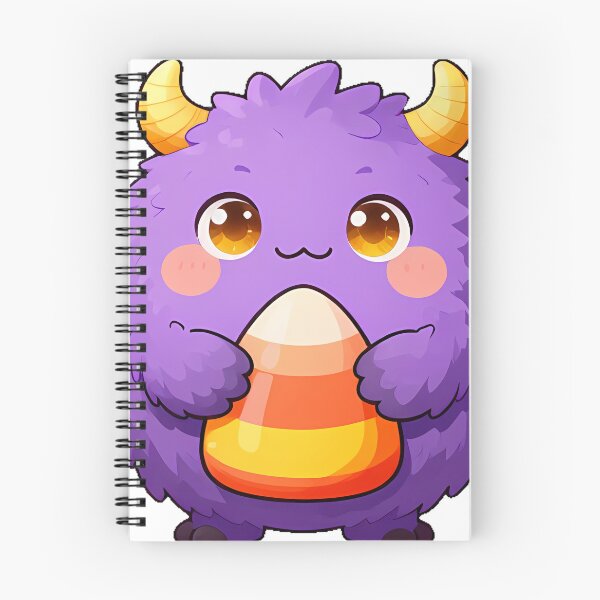 Item preview, Cute Fluffy Violet Monster with Candy Corn Icon designed and sold by pumsquare.