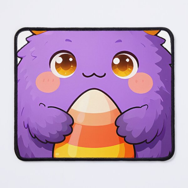 Item preview, Cute Fluffy Violet Monster with Candy Corn Icon designed and sold by pumsquare.