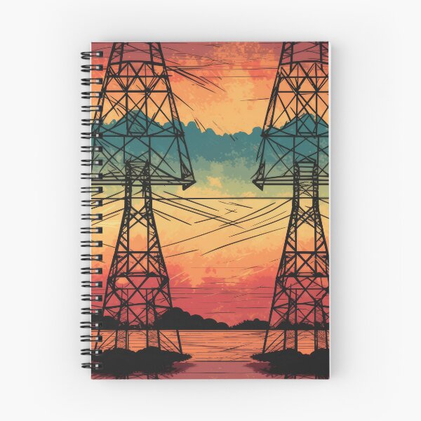 Item preview, Electricity Pylons Vintage Sunset Landscape designed and sold by Pylon-Bureau.