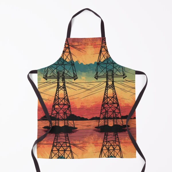 Item preview, Electricity Pylons Vintage Sunset Landscape designed and sold by Pylon-Bureau.