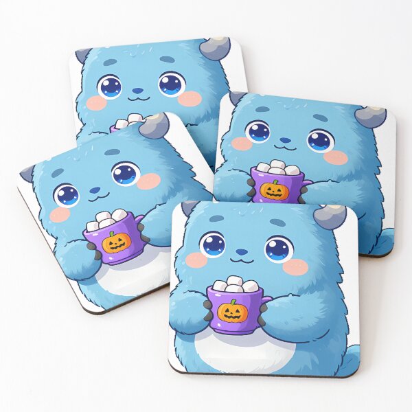Item preview, Cute Fluffy Blue Yeti Monster with Cocoa Mug Icon designed and sold by pumsquare.